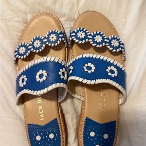 Jack Rogers Blue and White Floral Sandals